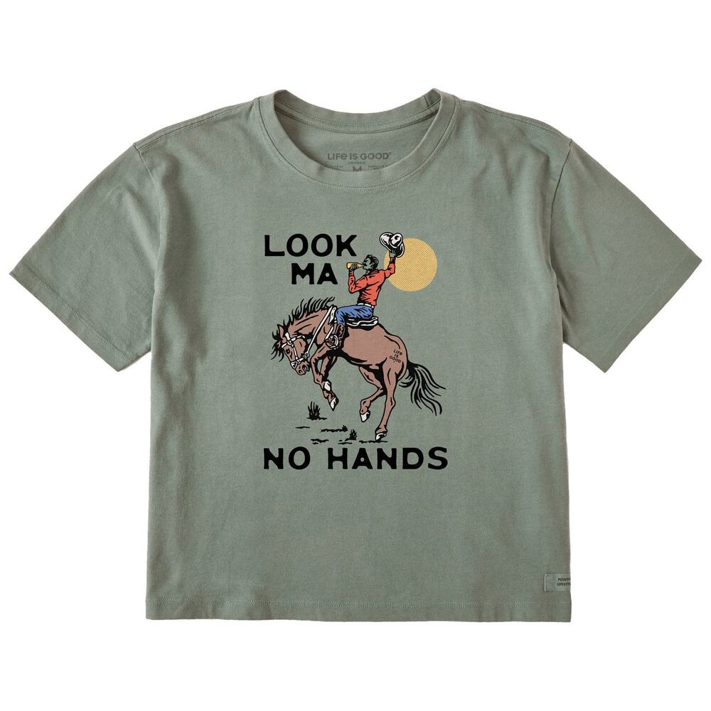 NWOT Life is Good "Look Ma No Hands" Boxy Crusher Tee, Size M